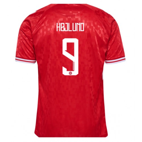 Fotbalové Dres Dánsko Rasmus Hojlund #9 Domácí ME 2024 Krátký Rukáv